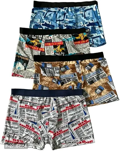 Premium Mens Printed Boxer Trunk Underwear Silk Brief - (COMBO OF 2)-thumb3