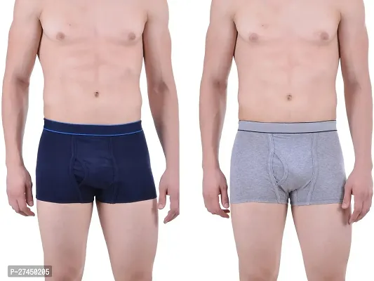 PACK OF 2 - Men's Pure Super Soft Cotton Trunk Underwear - Assorted Color