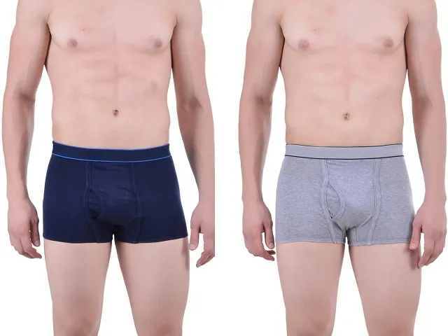 Classic Blend Solid Trunks for Men, Pack of 2-Assorted