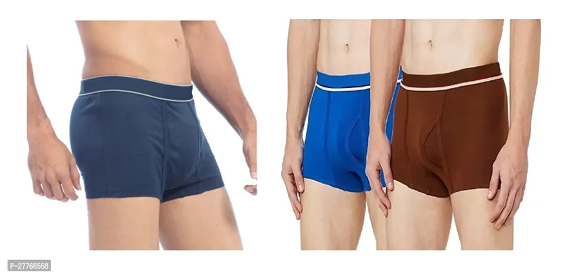 PACK OF 3 - Men's Classy Cotton Trunk Underwear - Assorted Color-thumb0