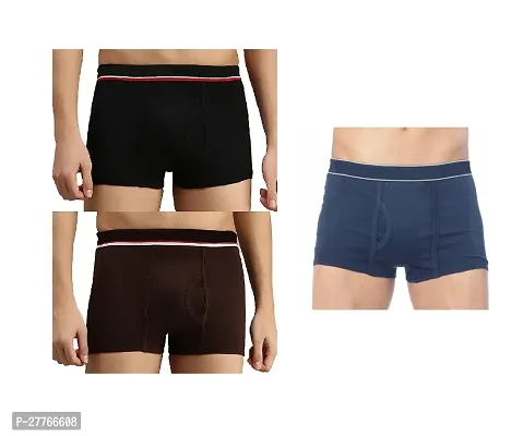 PACK OF 3 - Men's Classic Cotton Trunk Underwear - Assorted Color