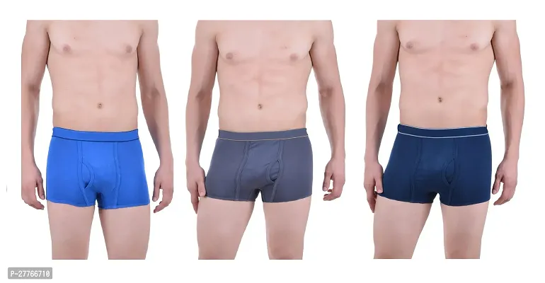 PACK OF 3 - Men's Comfy Cotton Trunk Underwear - Assorted Color-thumb0