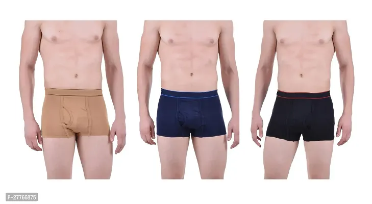 PACK OF 3 - Men's Comfort Cotton Trunk Underwear - Assorted Color