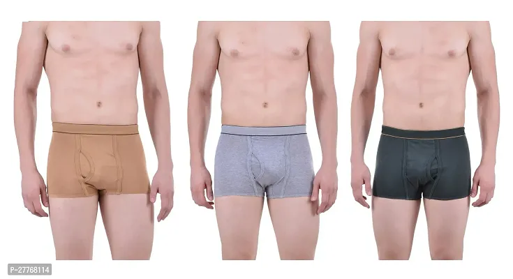 PACK OF 3 - Men's Superior Cotton Trunk Underwear - Assorted Color