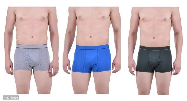 PACK OF 3 - Men's Regular Cotton Trunk Underwear - Assorted Color