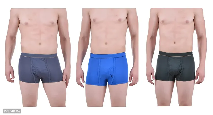 PACK OF 3 - Men's Daily Wear Cotton Trunk Underwear - Assorted Color