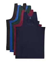 PACK OF 3 - Men's Classic Cotton Color RN Vests - Assorted Color-thumb1