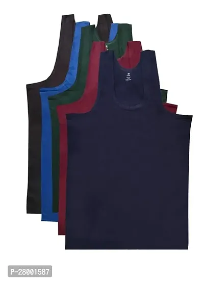 PACK OF 3 - Men's Classic Cotton Color RN Vests - Assorted Color-thumb2