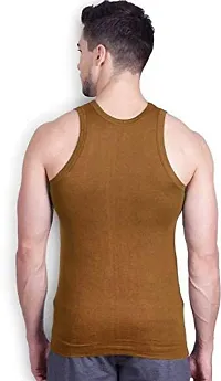 PACK OF 3 - Men's Classic Cotton Color RN Vests - Assorted Color-thumb2