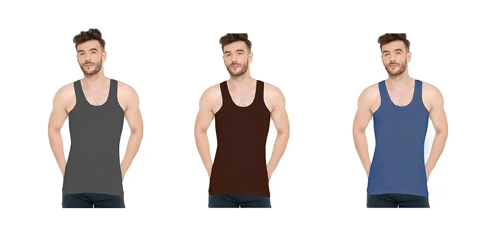 Classic Solid Vests for Men, Pack of 3