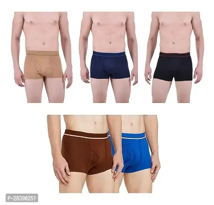 PACK OF 5 - Men's Soft Cotton Trunk Underwear - Assorted Color