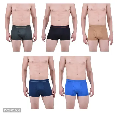 PACK OF 5 - Men's Premium Comfort Cotton Trunk Underwear - Assorted Color