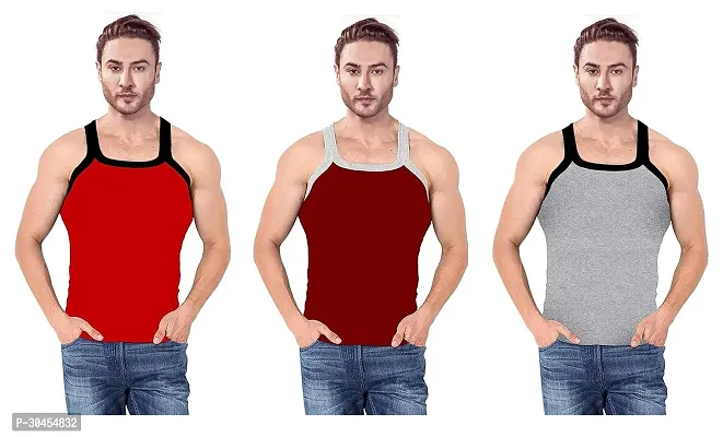 COMBO OF 3 - Men's Comfy Cotton Gym Vests-thumb0