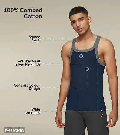 COMBO OF 3 - Men's Superior Cotton Gym Vests-thumb2