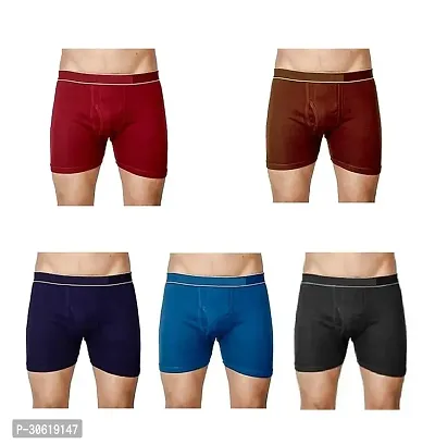 Stylish Cotton Solid Trunks for Men Pack of 5-thumb0