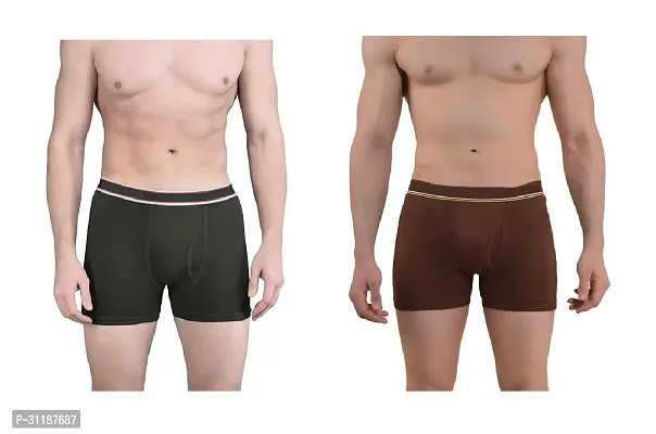 Stylish Cotton Solid Trunks for Men Pack of 2