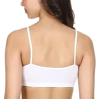 Womens Cotton Non-Wired Non-Padded Seamlace Everyday Sports Bra - White-thumb1