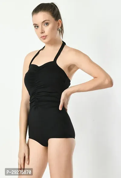 Trendy Monokini Swimsuit with Halter Neckline-thumb3