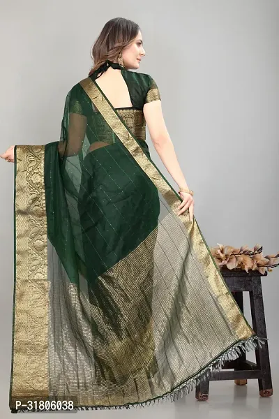 Fancy Chanderi Cotton Saree with Blouse Piece-thumb2