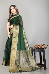 Fancy Chanderi Cotton Saree with Blouse Piece-thumb2