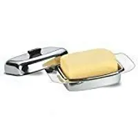 GRADE PLUS Stainless Steel Butter Box Container Dish for 500 Gram with lid and Knife for Fridge/Dining Table/Kitchen, Pack of 1 Butter Dish-thumb1