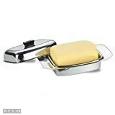 GRADE PLUS Stainless Steel Butter Box Container Dish for 500 Gram with lid and Knife for Fridge/Dining Table/Kitchen, Pack of 1 Butter Dish-thumb2