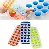 Prishka Toyo Silicone Pop-up Ice Tray with Transparent LID, Ice Tray Freezer,21 Ice Cube Tray, Ice Tray, (Blue, Pink and Red) - (Pack of 4)-thumb3