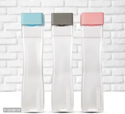 Premium Quality Square Shape Water Bottle Set Of Fridge 800 Ml Bottle Pack Of 3 Multicolor Plastic