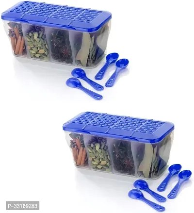 Plastic Grocery Container 1800 Ml Pack Of 2 Blue-thumb0