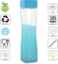 Concave Square Water Bottles For Fridge Bottle Set Combo 3Pc 800 Ml Bottle Pack Of 3 Multicolor Plastic-thumb1