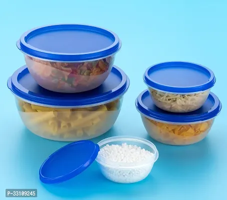 Plastic Grocery Container 250 Ml 450 Ml 800 Ml 1400 Ml 2500 Ml Pack Of 5 Blue