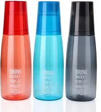 Water Bottle With Glass For Fridge Bottle With Drinking Glass 1000 Ml Bottle With Drinking Glass Pack Of 3 Multicolor Plastic-thumb1