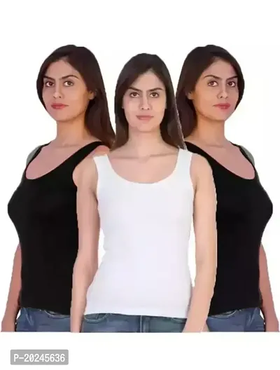 Stylish Fancy Cotton Solid Camisoles For Women Pack Of 3