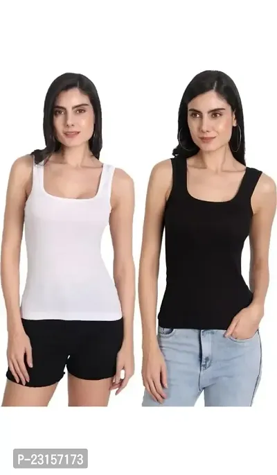 Womens White And Black Camisole (505)-thumb0