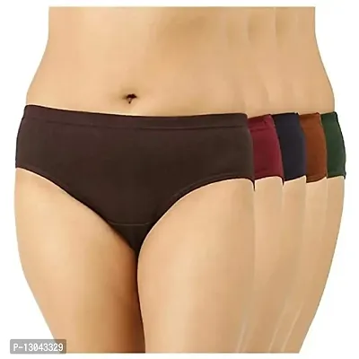 OneHalf Women's Cotton Plain Panties (Pack of 5) (Medium) Multicolour