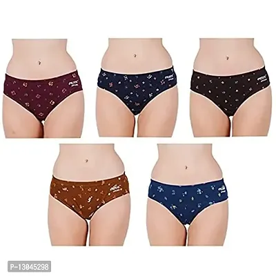 OneHalf Womens Ladies/Girls Innerwear Panties Cotton Underwear Briefs Combo 5 (85 cm(Medium))