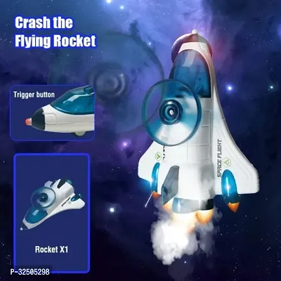 Flying Disc Launcher Outdoor Toy Saucer Sliding Space Rocket Plane Toy for Children-thumb4