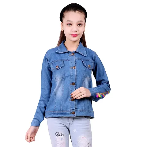 Generic Girl's Denim Casual Designer Jacket Full Sleeve
