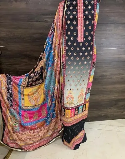 Pakistani Silk Crepe Suits