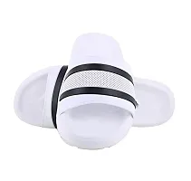 Stylish White PU Solid Slipper For Men-thumb1