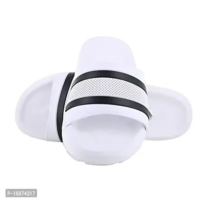 Stylish White PU Solid Slipper For Men-thumb2