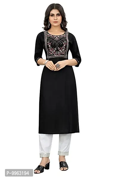 Beautiful Rayon Embroidered Kurta Bottom Set For Women