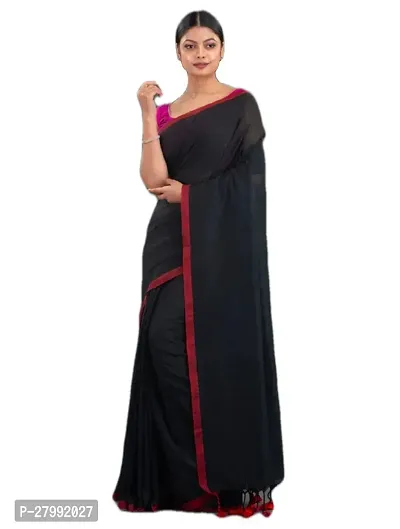 Beautiful Cotton Self Pattern Women Saree with Blouse piece-thumb0