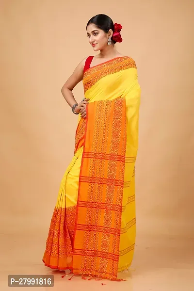 Beautiful Cotton Self Pattern Women Saree with Blouse piece-thumb3