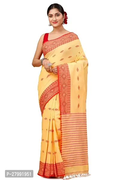 Beautiful Cotton Self Pattern Women Saree with Blouse piece-thumb0