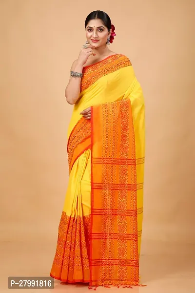 Beautiful Cotton Self Pattern Women Saree with Blouse piece-thumb5