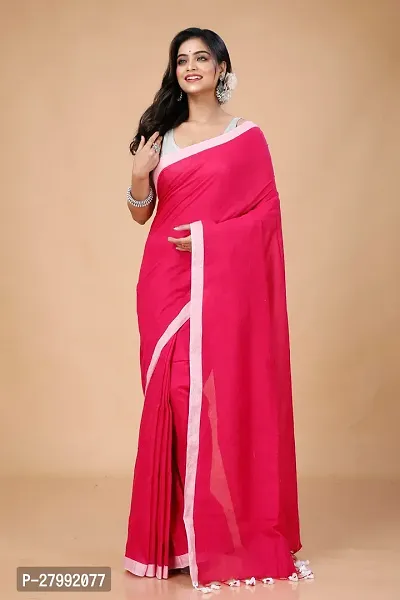 Beautiful Cotton Self Pattern Women Saree with Blouse piece-thumb5