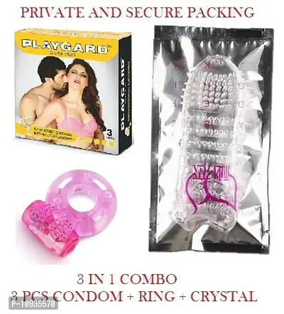 playgard butter scouch 3pc with crystel condom with vibrater ring-thumb0