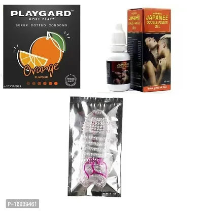 playgard orange 3pc with hs japani oil with crystal condom