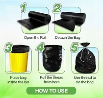 Quality Useful Garbage Bags Dustbin Bag Medium Size 19 X 21 Inches Pack Of 4 Roll 120 Bags-thumb4
